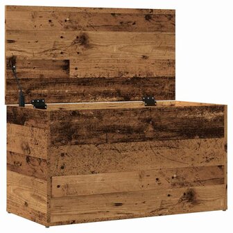 Opbergkist 84x42x46 cm bewerkt hout oud houtkleurig 7