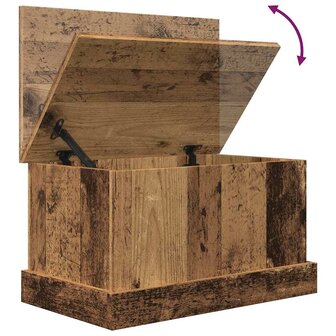 Opbergbox 30x50x28 cm bewerkt hout oud houtkleurig 9