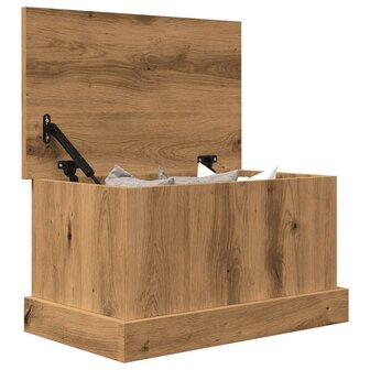 Opbergbox 30x50x28 cm bewerkt hout artisanaal eikenkleurig 4