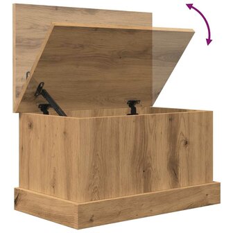 Opbergbox 30x50x28 cm bewerkt hout artisanaal eikenkleurig 9