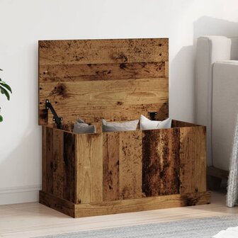 Opbergbox 70x40x38 cm bewerkt hout oud houtkleurig 1