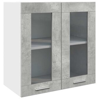 Keukenwandkast met glazen deur 60x31x60 cm betongrijs 2