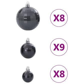 Kerstballen 100 st &Oslash;3/4/6 cm zwart 5