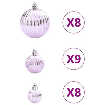 Kerstballen 100 st &Oslash;3/4/6 cm roze 4