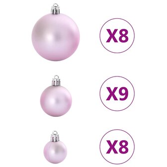 Kerstballen 100 st &Oslash;3/4/6 cm roze 6