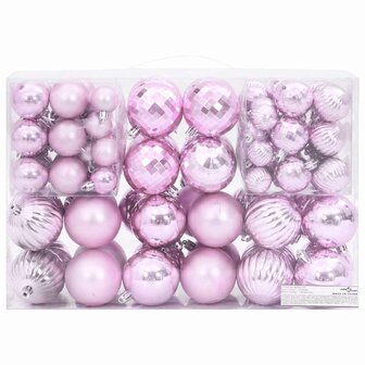 Kerstballen 100 st &Oslash;3/4/6 cm roze 8