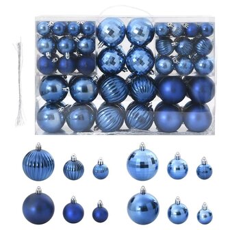 Kerstballen 100 st &Oslash;3/4/6 cm blauw 1