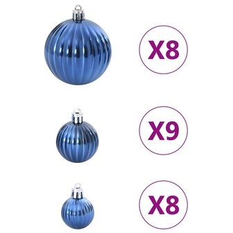 Kerstballen 100 st &Oslash;3/4/6 cm blauw 4