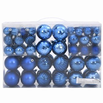 Kerstballen 100 st &Oslash;3/4/6 cm blauw 8