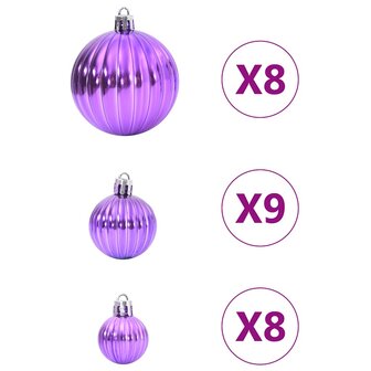 Kerstballen 100 st &Oslash;3/4/6 cm lila 4