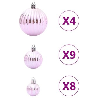 Kerstballen 98 st &Oslash;3/4/6 cm roze 6