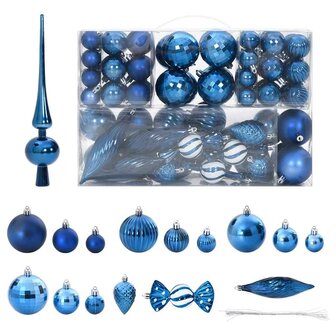 Kerstballen 98 st &Oslash;3/4/6 cm blauw 1