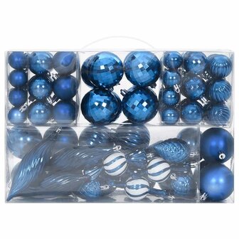 Kerstballen 98 st &Oslash;3/4/6 cm blauw 3