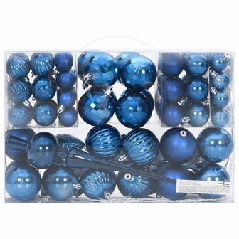 Kerstballen 98 st &Oslash;3/4/6 cm blauw 10