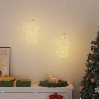 Kerstverlichting silhouet van de kerstman2 st 35 LEDs warm wit 2