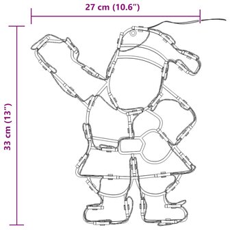 Kerstverlichting silhouet van de kerstman2 st 35 LEDs warm wit 8