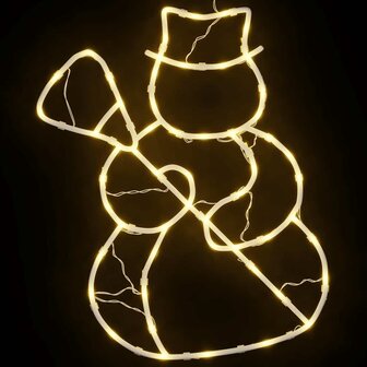 Kerstverlichting sneeuwpop silhouet 2 st 35 LEDs warm wit 5