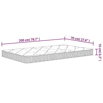 Schuimmatras middelzacht 70x200 cm 9