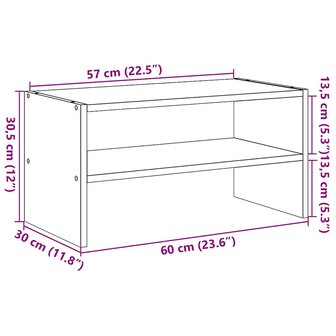 Schoenenrek stapelbaar 60x30x30,5 cm sonoma eikenkleurig 9