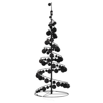 Kerstboom lichtkegel met kerstballen 80 LED&amp;apos;s warmwitte 120 cm 4