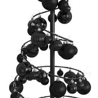 Kerstboom lichtkegel met kerstballen 80 LED&amp;apos;s warmwitte 120 cm 8