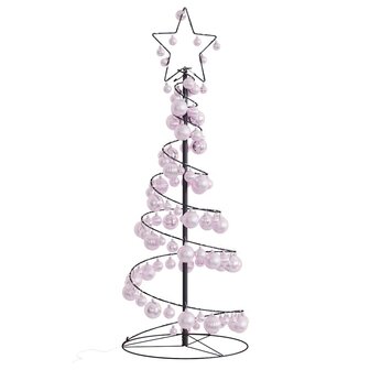 Kerstboom lichtkegel met kerstballen 80 LED&amp;apos;s warmwitte 120 cm 1