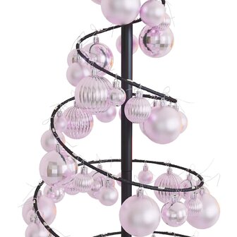 Kerstboom lichtkegel met kerstballen 80 LED&amp;apos;s warmwitte 120 cm 9