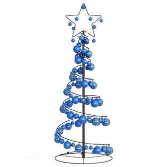 Kerstboom lichtkegel met kerstballen 80 LED&amp;apos;s warmwitte 120 cm 3