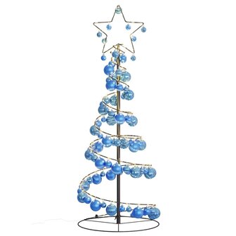 Kerstboom lichtkegel met kerstballen 80 LED&amp;apos;s warmwitte 120 cm 7