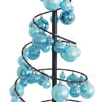 Kerstboom lichtkegel met kerstballen 80 LED&amp;apos;s warmwitte 120 cm 9