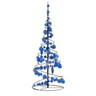 Kerstboom lichtkegel met kerstballen 80 LED&amp;apos;s warmwitte 120 cm 4