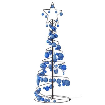 Kerstboom lichtkegel met kerstballen 80 LED&amp;apos;s warmwitte 120 cm 5