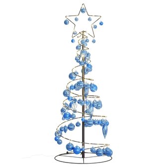 Kerstboom lichtkegel met kerstballen 80 LED&amp;apos;s warmwitte 120 cm 7