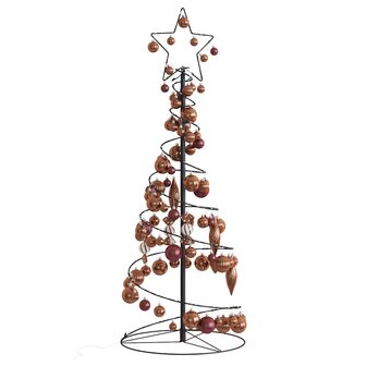 Kerstboom lichtkegel met kerstballen 80 LED&amp;apos;s warmwitte 120 cm 1