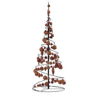 Kerstboom lichtkegel met kerstballen 80 LED&amp;apos;s warmwitte 120 cm 4