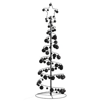 Kerstboom lichtkegel met kerstballen 100 LED&amp;apos;s warmwitte 150 cm 1