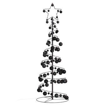 Kerstboom lichtkegel met kerstballen 100 LED&amp;apos;s warmwitte 150 cm 3