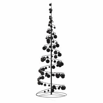 Kerstboom lichtkegel met kerstballen 100 LED&amp;apos;s warmwitte 150 cm 4