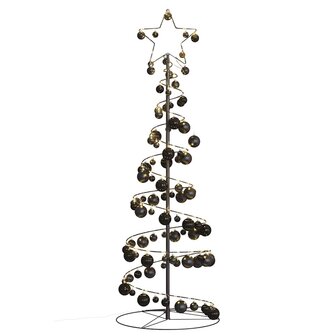 Kerstboom lichtkegel met kerstballen 100 LED&amp;apos;s warmwitte 150 cm 6