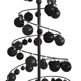 Kerstboom lichtkegel met kerstballen 100 LED&amp;apos;s warmwitte 150 cm 9