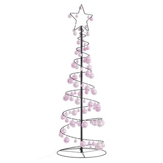 Kerstboom lichtkegel met kerstballen 100 LED&amp;apos;s warmwitte 150 cm 1