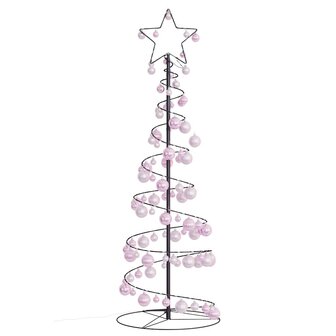 Kerstboom lichtkegel met kerstballen 100 LED&amp;apos;s warmwitte 150 cm 3