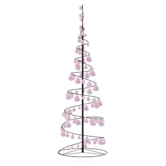 Kerstboom lichtkegel met kerstballen 100 LED&amp;apos;s warmwitte 150 cm 5