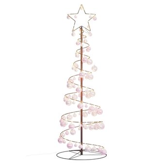 Kerstboom lichtkegel met kerstballen 100 LED&amp;apos;s warmwitte 150 cm 7