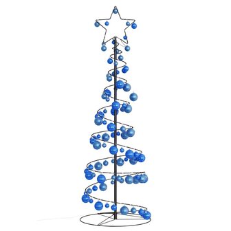 Kerstboom lichtkegel met kerstballen 100 LED&amp;apos;s warmwitte 150 cm 3