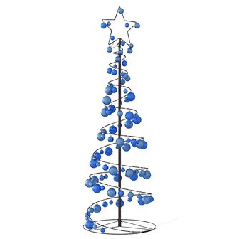 Kerstboom lichtkegel met kerstballen 100 LED&amp;apos;s warmwitte 150 cm 5