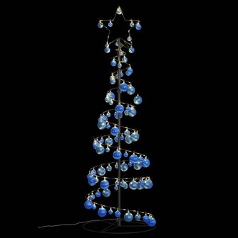 Kerstboom lichtkegel met kerstballen 100 LED&amp;apos;s warmwitte 150 cm 6