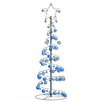 Kerstboom lichtkegel met kerstballen 100 LED&amp;apos;s warmwitte 150 cm 7