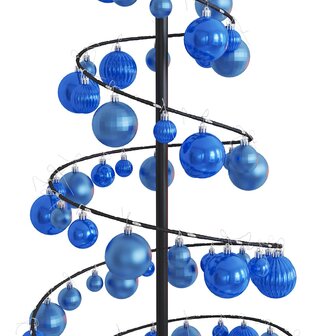 Kerstboom lichtkegel met kerstballen 100 LED&amp;apos;s warmwitte 150 cm 9