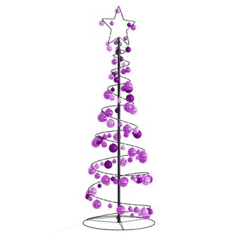 Kerstboom lichtkegel met kerstballen 100 LED&amp;apos;s warmwitte 150 cm 1